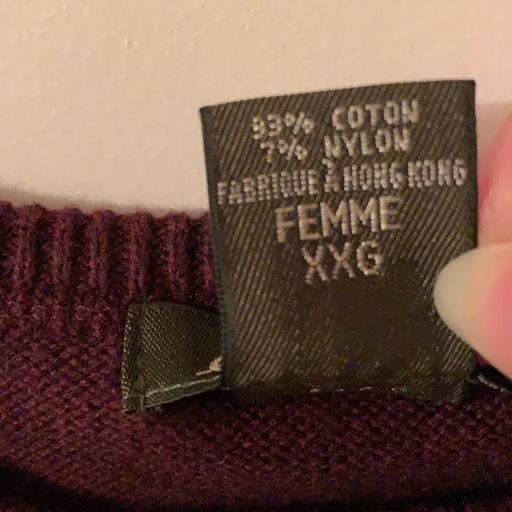Eddie Bauer XXL classic burgundy sweater - Picture 6 of 8